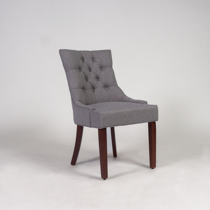 Louis dining chairs - set of 2 - grey and dark wood - Laura James