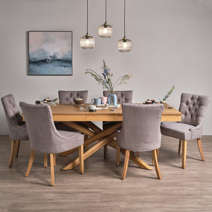 Outlet - Louis dining chairs - set of 2 - grey and light wood - Laura James