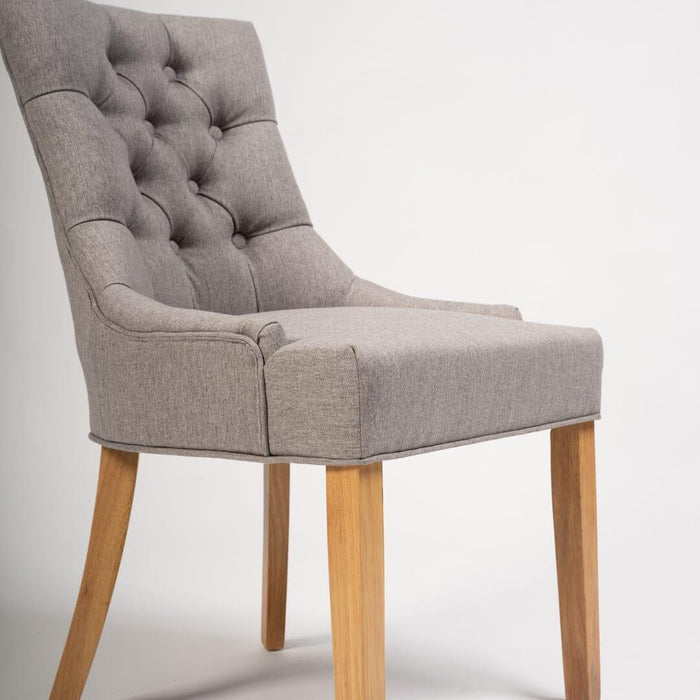 Outlet - Louis dining chairs - set of 2 - grey and light wood - Laura James