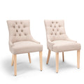 Outlet - Louis Sand Dining Chairs - Set of 2 - Whitewash Legs