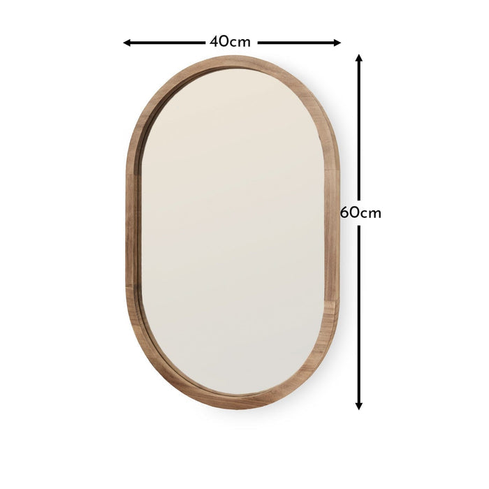 Lowesby 60x40cm Wooden Mirror - Natural - Laura James