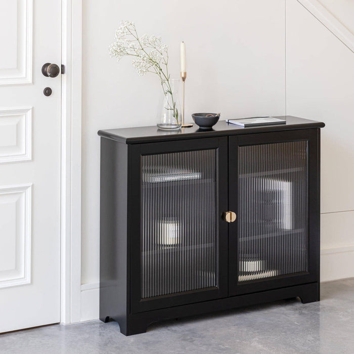 Lua Narrow 2 Door Sideboard in Noir Black