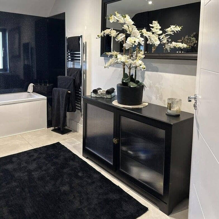 Lua Narrow 2 Door Sideboard in Noir Black
