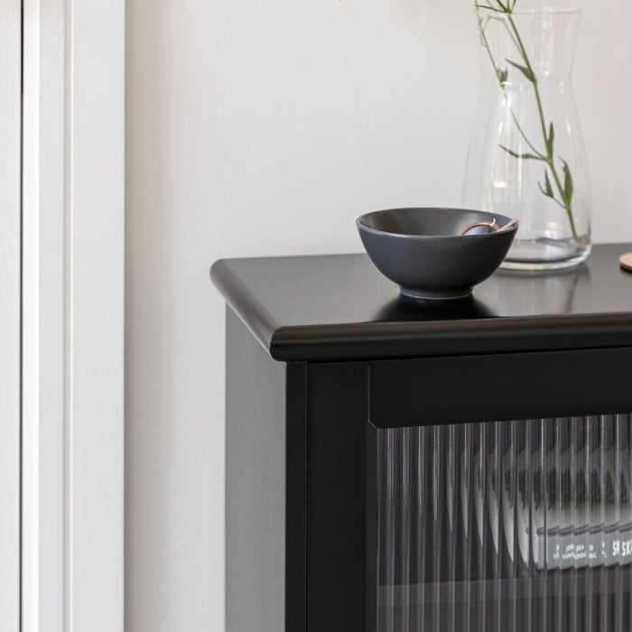 Lua Narrow 2 Door Sideboard in Noir Black - Laura James
