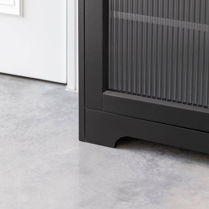 Lua Narrow 2 Door Sideboard in Noir Black - Laura James