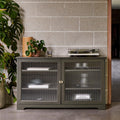 Lua Large 2 Door Sideboard in Fir Green with Fluted Glass - Laura James
