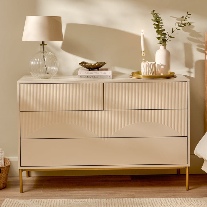 Luella 120cm 4 Chest of Drawers - Driftwood - Laura James