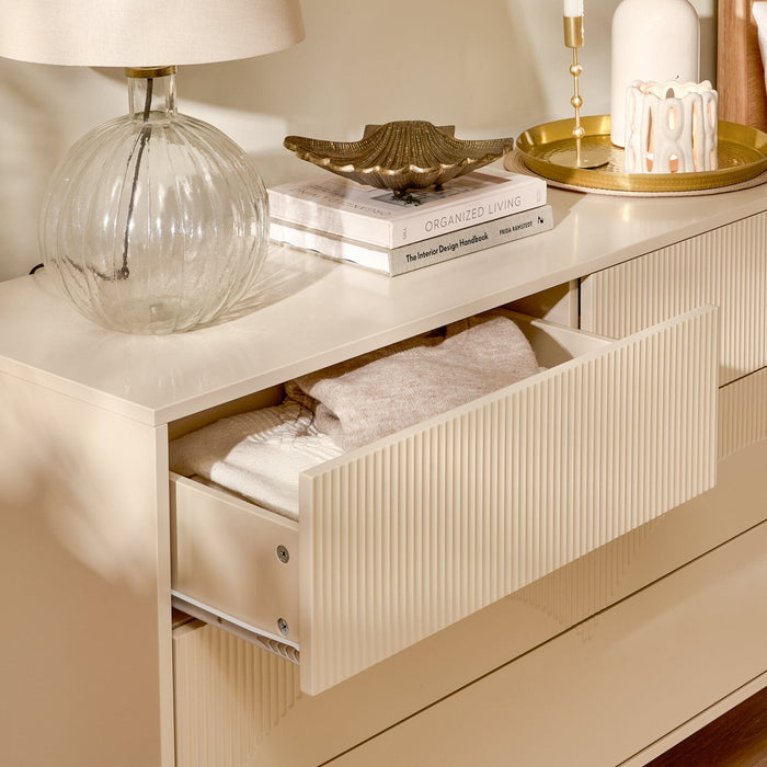 Luella 120cm 4 Chest of Drawers - Driftwood - Laura James
