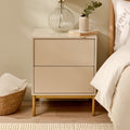 Luella 50cm 2 Drawer Bedside Table - Taupe - Laura James
