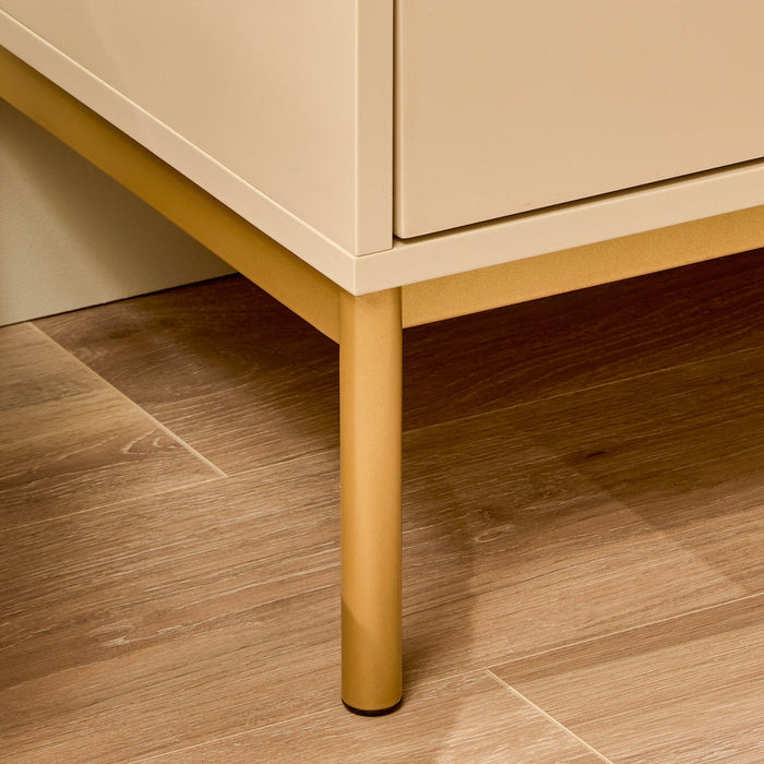 Luella 50cm 2 Drawer Bedside Table - Taupe - Laura James