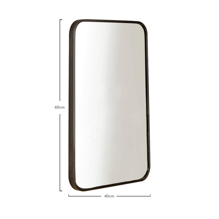 OUTLET - Lyndon 60X40cm Metal Rectangular Mirror - Black