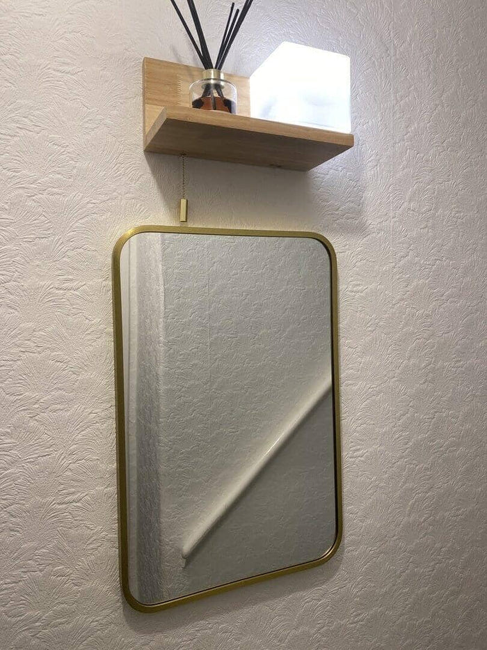 Lyndon 60x40cm Metal Rectangular Mirror - Gold - Laura James