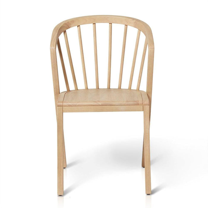 Wooden Spindle Dining Chairs Set of 2 - Pale Oak - Laura James