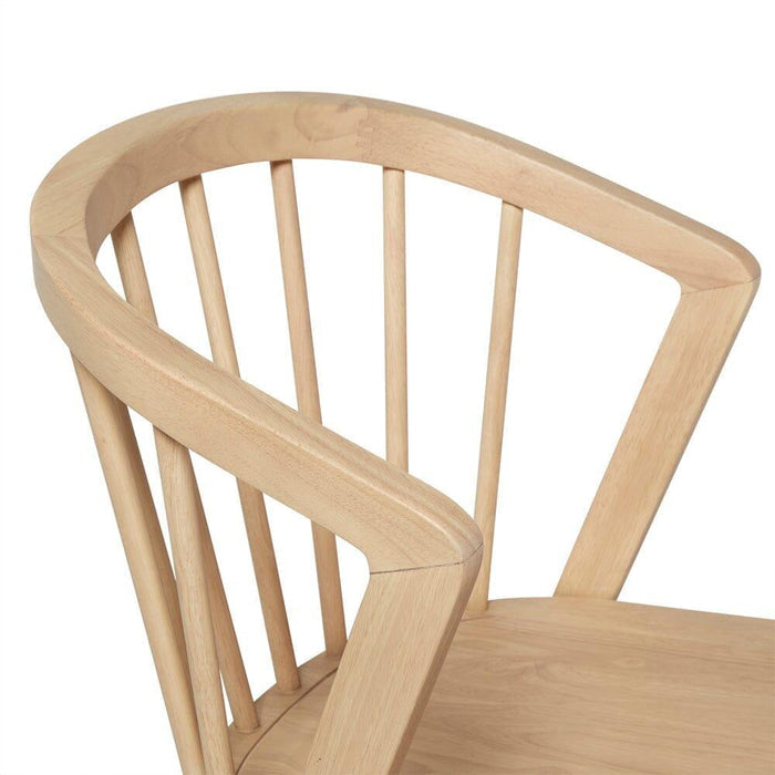 Wooden Spindle Dining Chairs Set of 2 - Pale Oak - Laura James