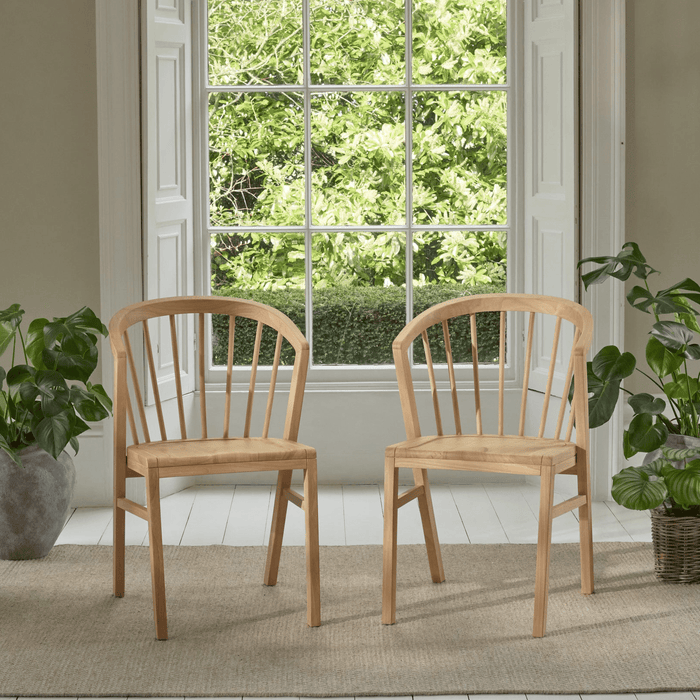 Outlet - Mabel Whitewash Oak Dining Chairs - Set of 2