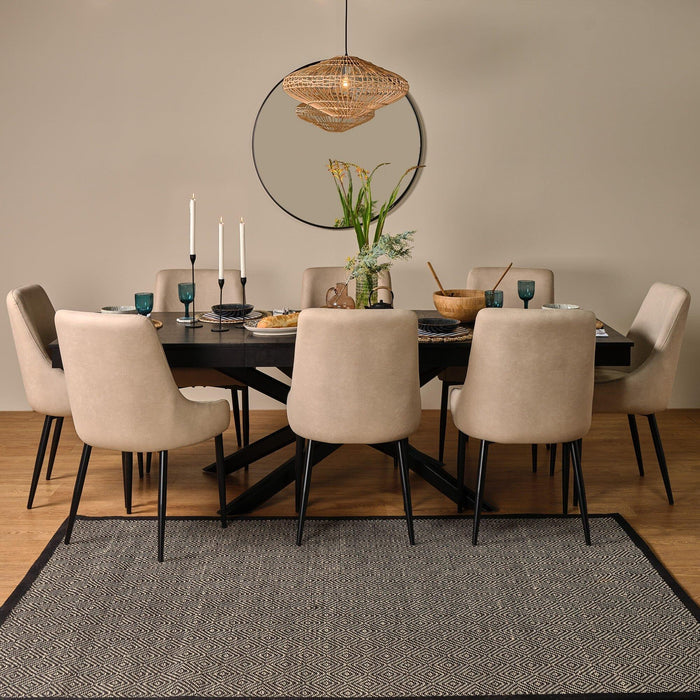 Maeve Stone Chair with Black Legs