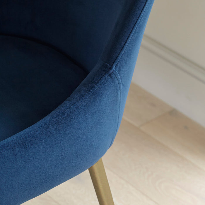 Outlet - Maeve Ink Dining Chairs - Set of 2 - Gold Legs
