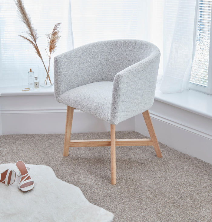 Magnus dining chair - dove grey with pale oak legs - Laura James