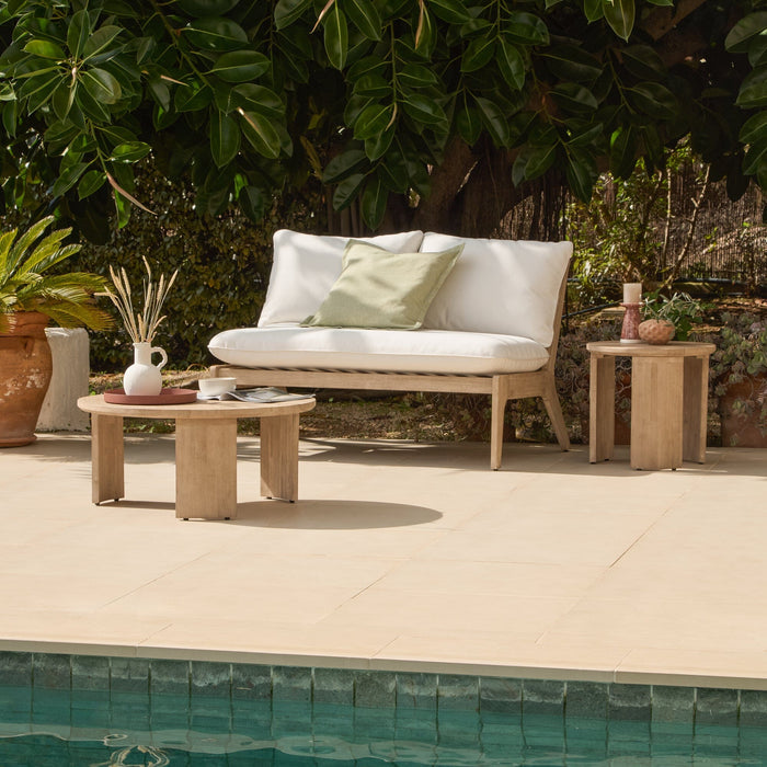 Outlet - Mali Wooden Garden Coffee Table - Brushed Light Acacia