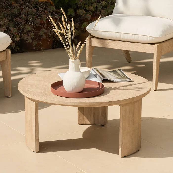 Outlet - Mali Wooden Garden Coffee Table - Brushed Light Acacia