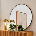 Round mirror - large - black
