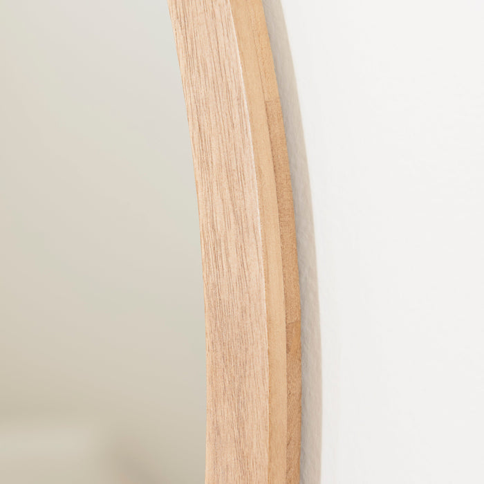Marbury 100cm Round Wooden Mirror - Natural - Laura James
