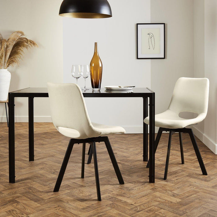 Margot dining chairs x2 - cream and black - Laura James