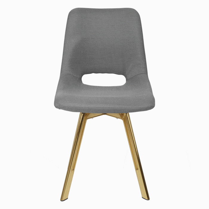 Outlet - Margot dining chairs - set of 2 - grey and brass - Laura James