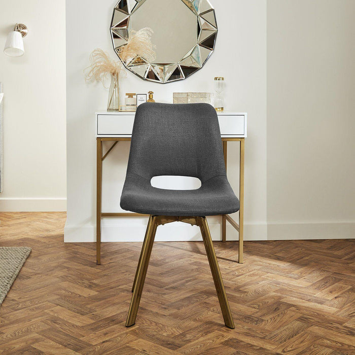 Margot office chair – grey and brass - Laura James