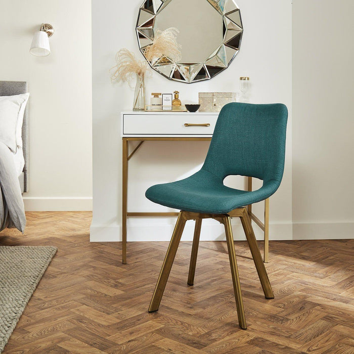 Margot office chair – teal and brass - Laura James