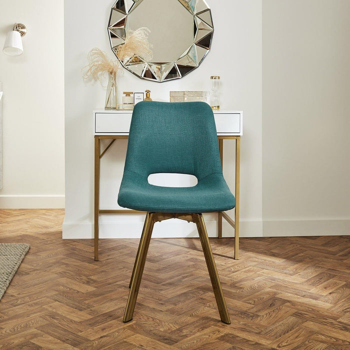 Margot office chair – teal and brass - Laura James