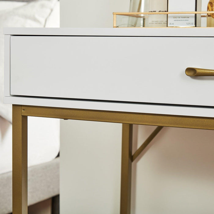 Outlet Marie White Desk with Gold Legs - Laura James