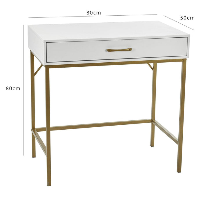Outlet Marie White Desk with Gold Legs - Laura James