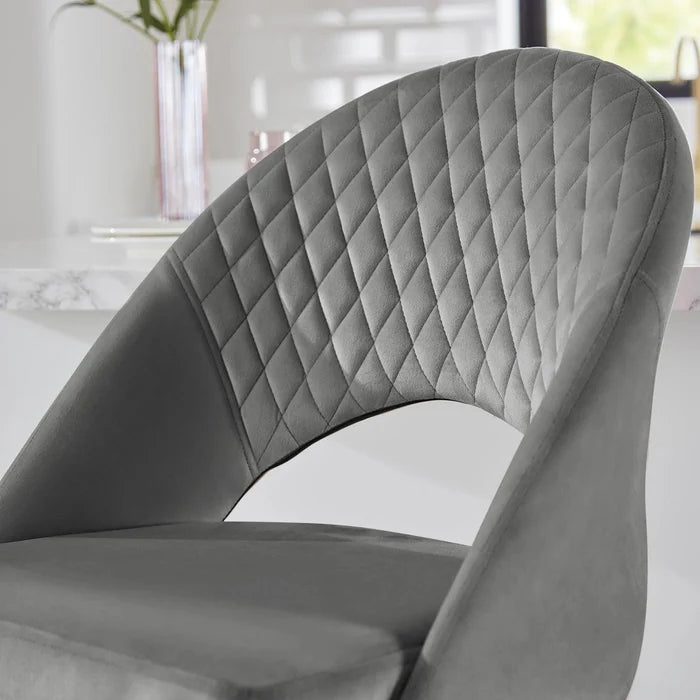 Marilyn bar stool - grey velvet - Laura James