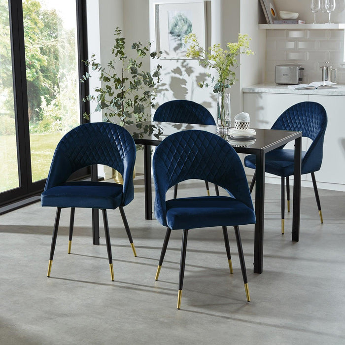 Outlet - Marilyn Dining Chairs - Set Of 2 - Blue Velvet - Laura James