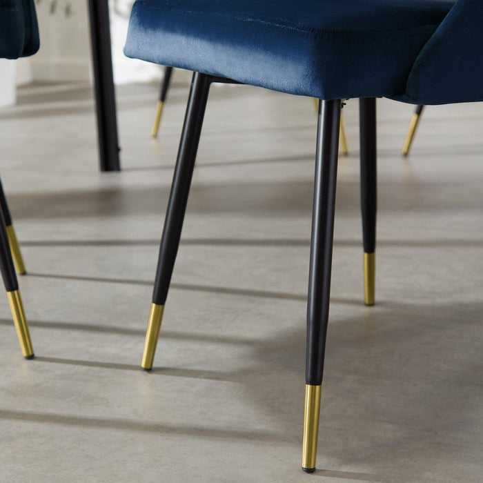 Outlet - Marilyn Dining Chairs - Set Of 2 - Blue Velvet - Laura James