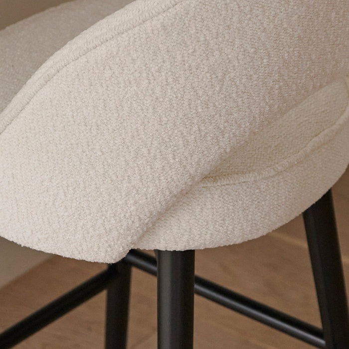 OUTLET - Marilyn Boucle Bar Stool - Black Legs