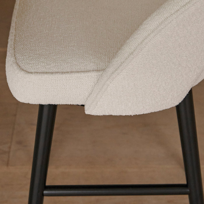 OUTLET - Marilyn Boucle Bar Stool - Black Legs