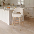 Marilyn Boucle Bar Stool  - Whitewash Oak Legs - Laura James