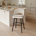 Outlet - Marilyn Ivory Bar Stool - Black Oak Legs