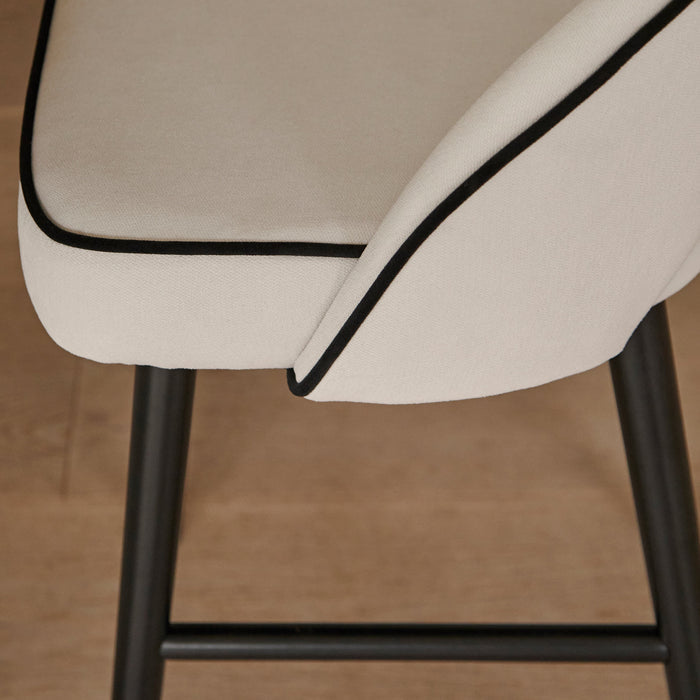 Outlet - Marilyn Ivory Bar Stool - Black Oak Legs