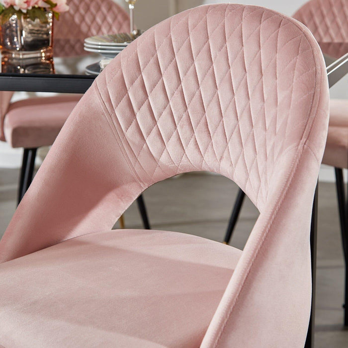 Marilyn Pink Velvet Dining Chair - Laura James
