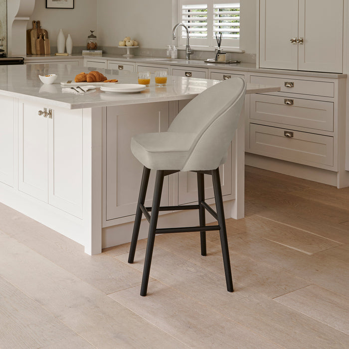Marilyn Soft Beige Barstool - Black Oak Legs - Laura James