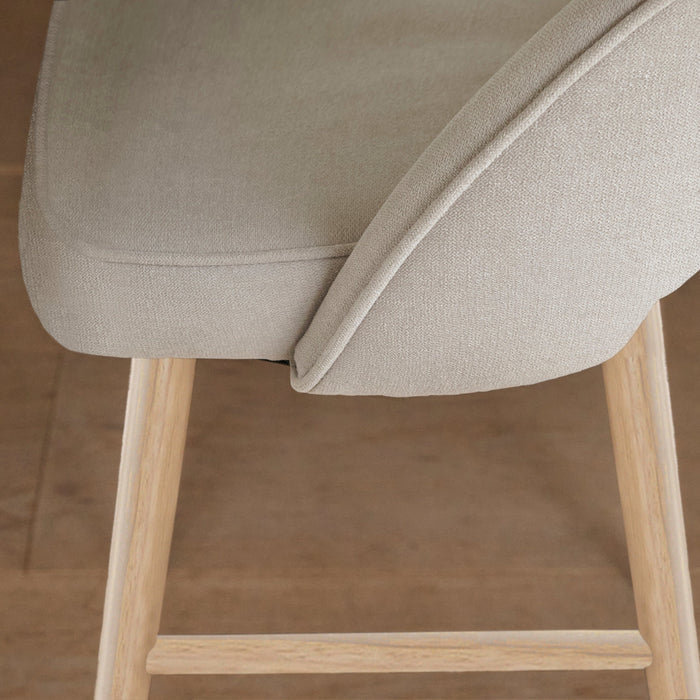 Marilyn Soft Beige Barstool with Whitewash Legs - Laura James