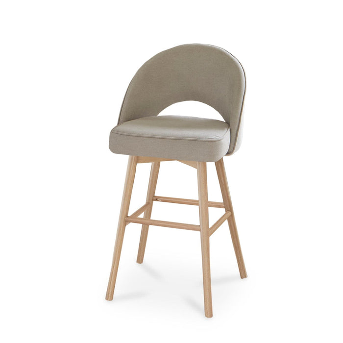 Marilyn Soft Beige Barstool with Whitewash Legs - Laura James
