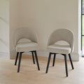 Marilyn Soft Beige Dining Chairs - Set of 2 - Black Oak Legs - Laura James
