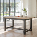 Matilda Rectangular Wooden Dining Table - Chalked Mango Wood and Black - Laura James
