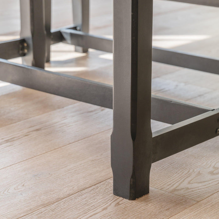 Matilda Rectangular Wooden Dining Table - Chalked Mango Wood and Black - Laura James