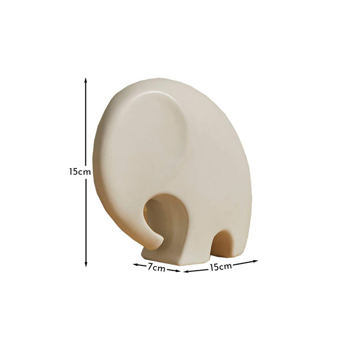 OUTLET - Meru 15cm Ceramic Elephant Ornament - White