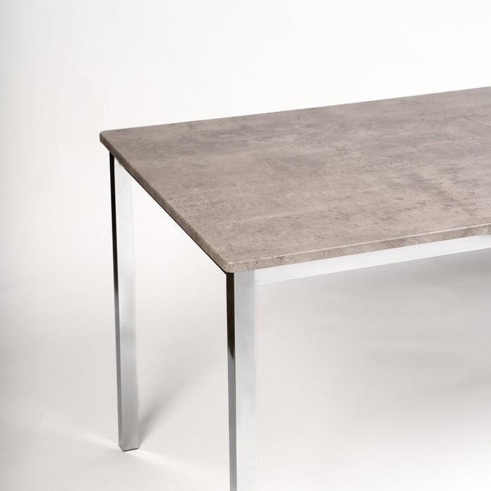 Milo Dining Table Concrete Top with Chrome Legs